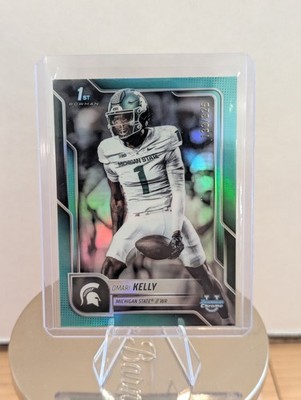 2025 Bowman Chrome U Omari Kelly Michigan State Spartans Aqua /325 1st Numbered