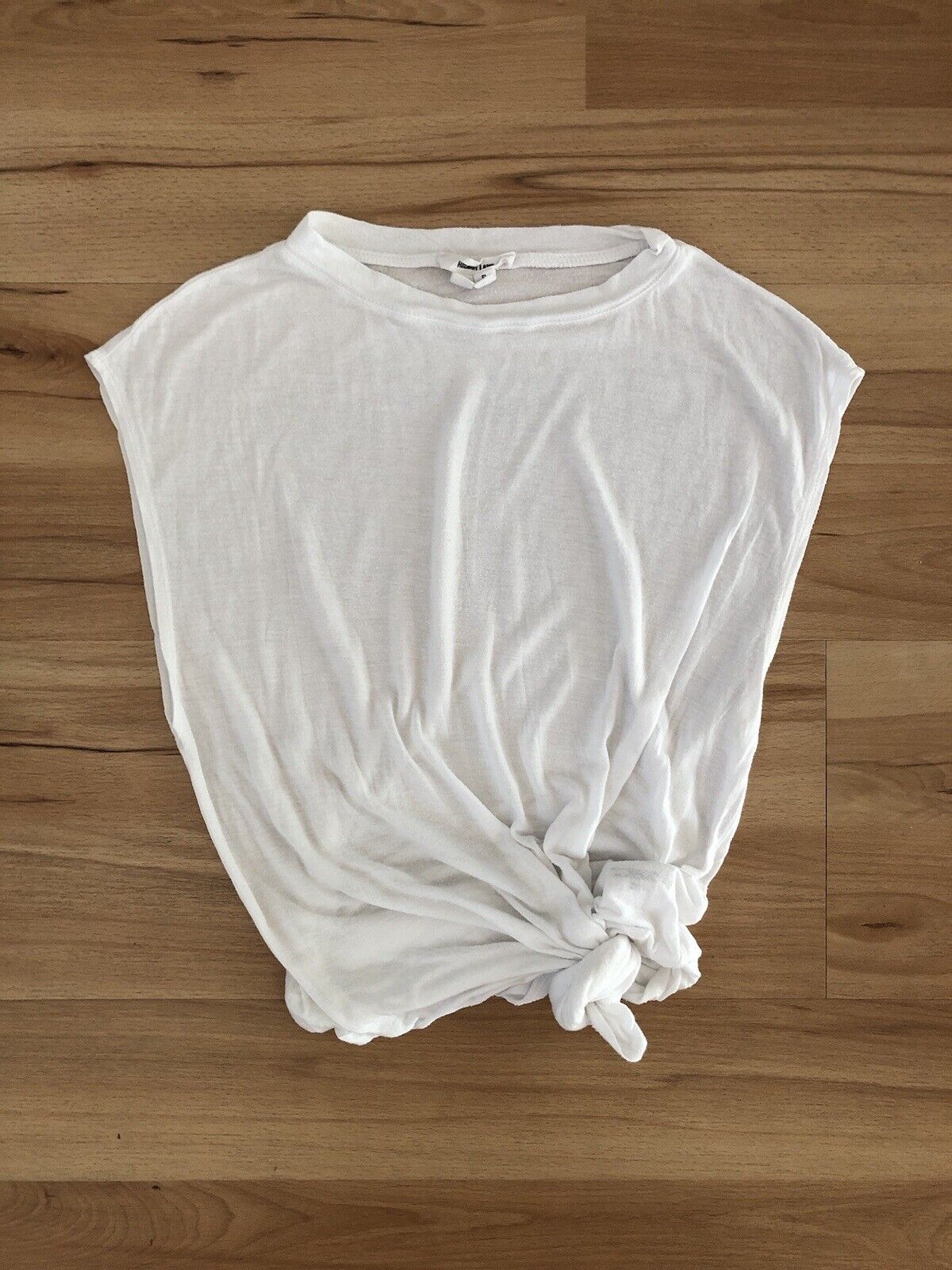 Helmut Lang White Sleeveless Muscle Shirt Top - Size P XS 0 2