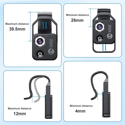 Nano 200x Lente di Ingrandimento per iPhone - Obiettivo Microscopio Clip-On con Filtro CPL, 200x Z - Foto 8 di 16