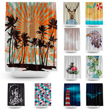 Tropik Home Extra Long Fabric Bathroom Shower Curtains, 180 Wide by 200CM Drop