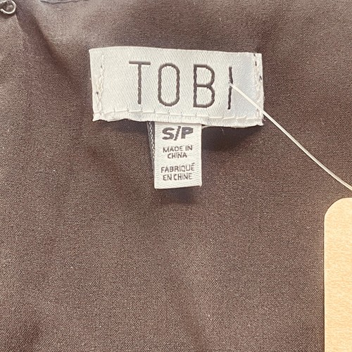 Abito midi Tobi Feelin fessura laterale floreale taglia SP nero collo quadrato cravatta a maniche corte - Foto 4 di 9
