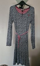 Jack Murphy Black & White Tea Long Sleeved Dress + Red Matching Belt  CA1168