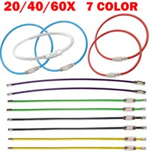 20/40/60x 2mm 150mm Wire Keychain Cable Metal Luggage Tag Loop 7 Color Key Rings