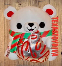 2024 ZURU Snackles 14"JUMBO FRANCES POLAR BEAR Christmas Plush Candy Cane Kisses