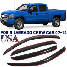 In Channel Window Visor Rain Guards for Chevy Silverado GMC Crew Cab 2007-2013