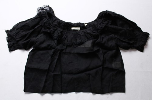DOEN Women's Samara Lightweight Ramie-Tencel Blend Top CD4 Black Medium NWT
