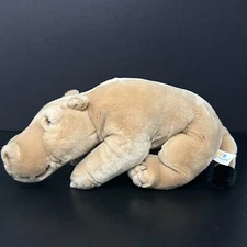 Vintage Kids Preferred Tan Brown Hippo Plush 13" Stuffed Animal 2003 Realistic