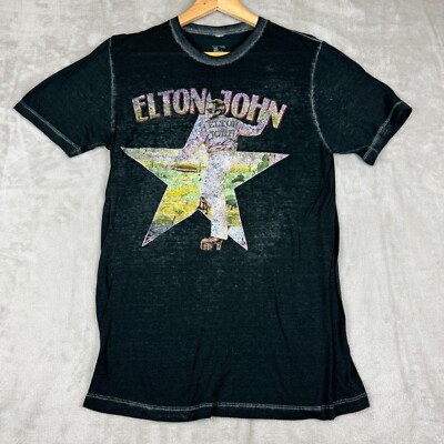 Elton John Farewell Yellow Brick Road Tour T-Shirt 2022 Size M Black Concert