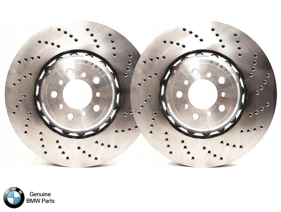 PARA BMW M5 F10 COMPETICIÓN DELANTERAS IZQUIERDA DERECHA GENUINAS DISCOS DE FRENO PERFORADOS PASTILLAS 400MM  Foto 4 de 4