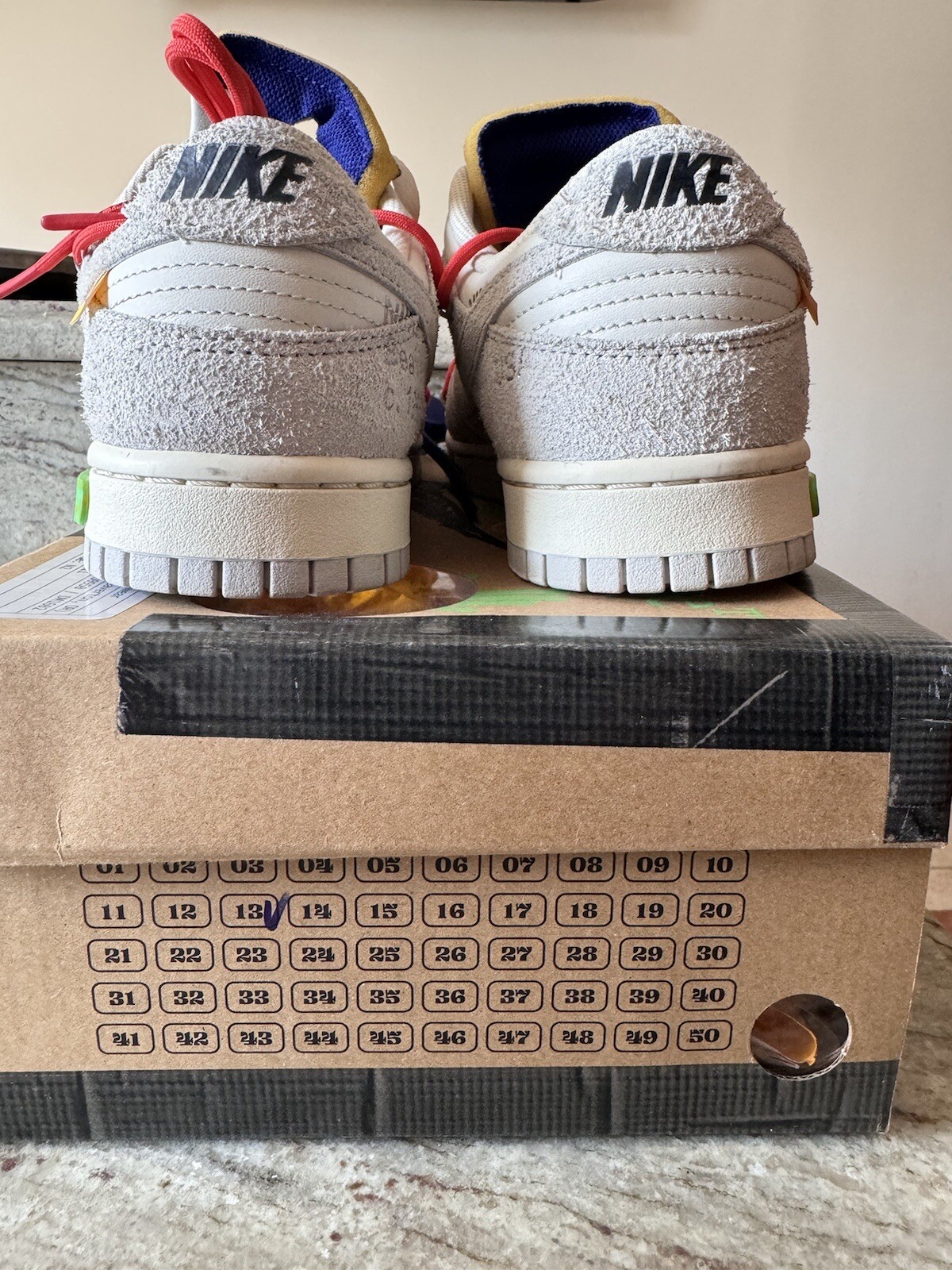 OFF WHITE X NIKE Nike Dunk Low x BIANCO SPORCO lotto 13 di 50 DJ0950 110 taglia 9 donna 10 5 RARE L@@k