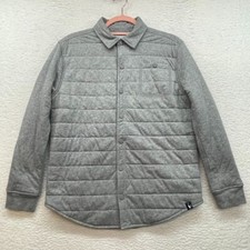 Polo Ralph Lauren Jacket Girls Large 14/16 Gray Snap Quilted Puffer Shacket Pony