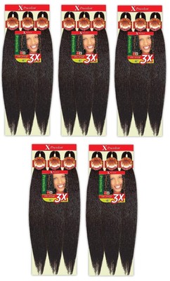 5 Pack X-Pression 42'' 1 Pre-Stretched Braids 3X