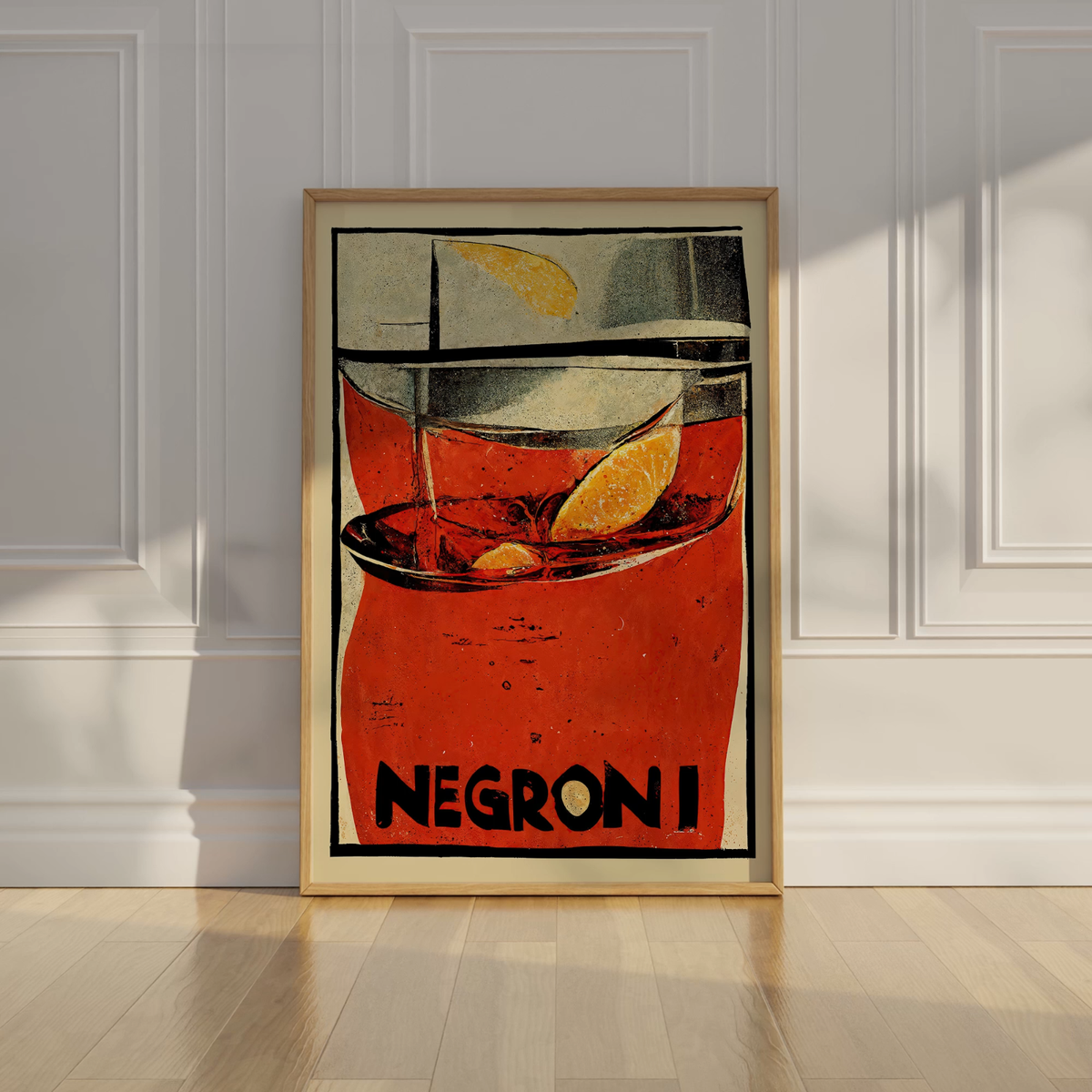 Mid-Century Modern Negroni Poster | Vintage Liquor Ad Print