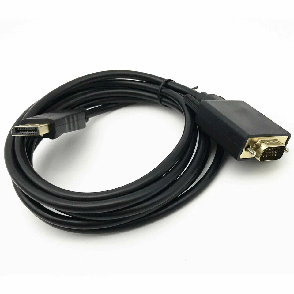 Display Port to VGA Cable Adapter Converter Video HDTV PC Monitor Desktop Laptop - Image 4 of 4