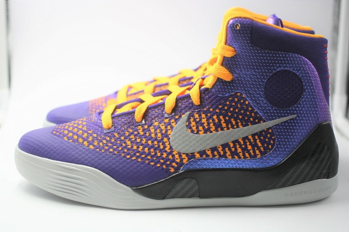 Nike Kobe IX Sz 7Y LA Lakers W Receipt Purple Yellow Laser