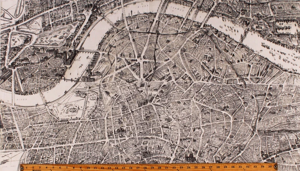 WINDHAM FABRIC Cotton Historic Map of London Maps Cotton Fabric Print by the Yard D380.38