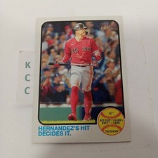 2022 Topps Heritage #201 Boston Red Sox Hernandez's Hit Descides It