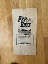 Vintage The PEP BOYS Manny Moe & Jack Cornell Tires Paper Bag Automotive