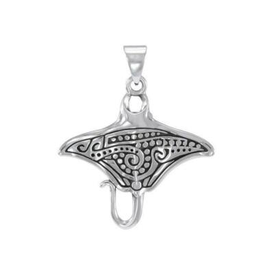 Pendentif Manta Ray En Argent Sterling 925 Bijoux Totem De Vie