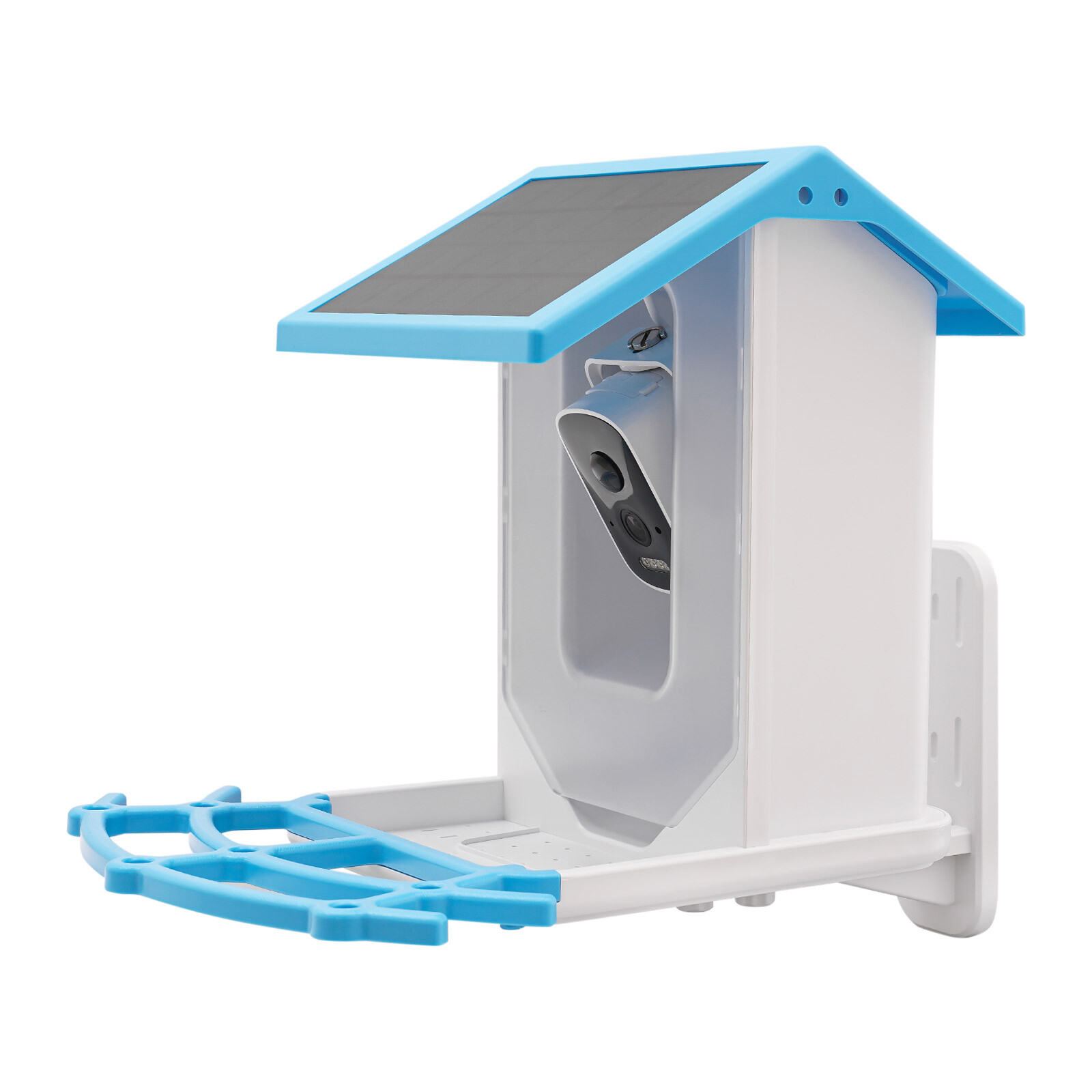 Solar Powered Bird Feeder Smart Bird Feeder Bird Feeding Unit with Camera Blue