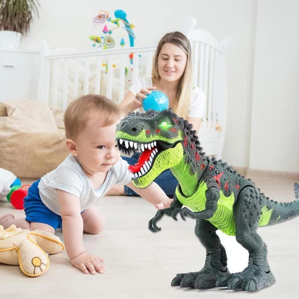 Dinosauro T Rex Giocattolo Bambini Camminante con Luci Suoni e Movimenti Corpo - Immagine 2 di 4
