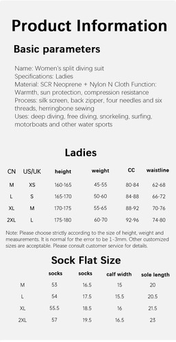 2MM Diving Stockings Long Sleeves Diving Suit- Neoprene Wetsuit Women Anti-UV - Picture 16 of 27