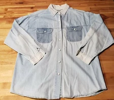 Gitano Acid Washed Vintage 1980s Denim Jacket Shirt Large Unisex 