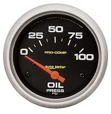 Autometer 5427 Pro-comp 2-58 Oil Pressure Gauge 0-100 Psi Electrical Autometer 5427 Pro-comp 2-58 Oil Pressure Gauge 0-100 Psi Electrical