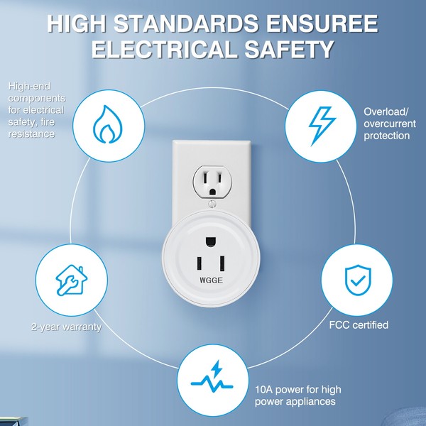 Alternate view of Smart Plug, Mini Smart Wifi Outlet Alexa, Google Assistant 2/pk