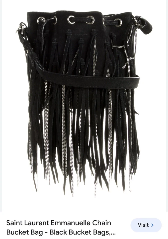 yves saint laurent Emmanuele Chain Suede Bucket Bag - Image 2 of 4