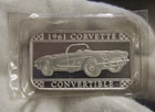 1961 Corvette GM 1 oz .999 Silver Art Bar