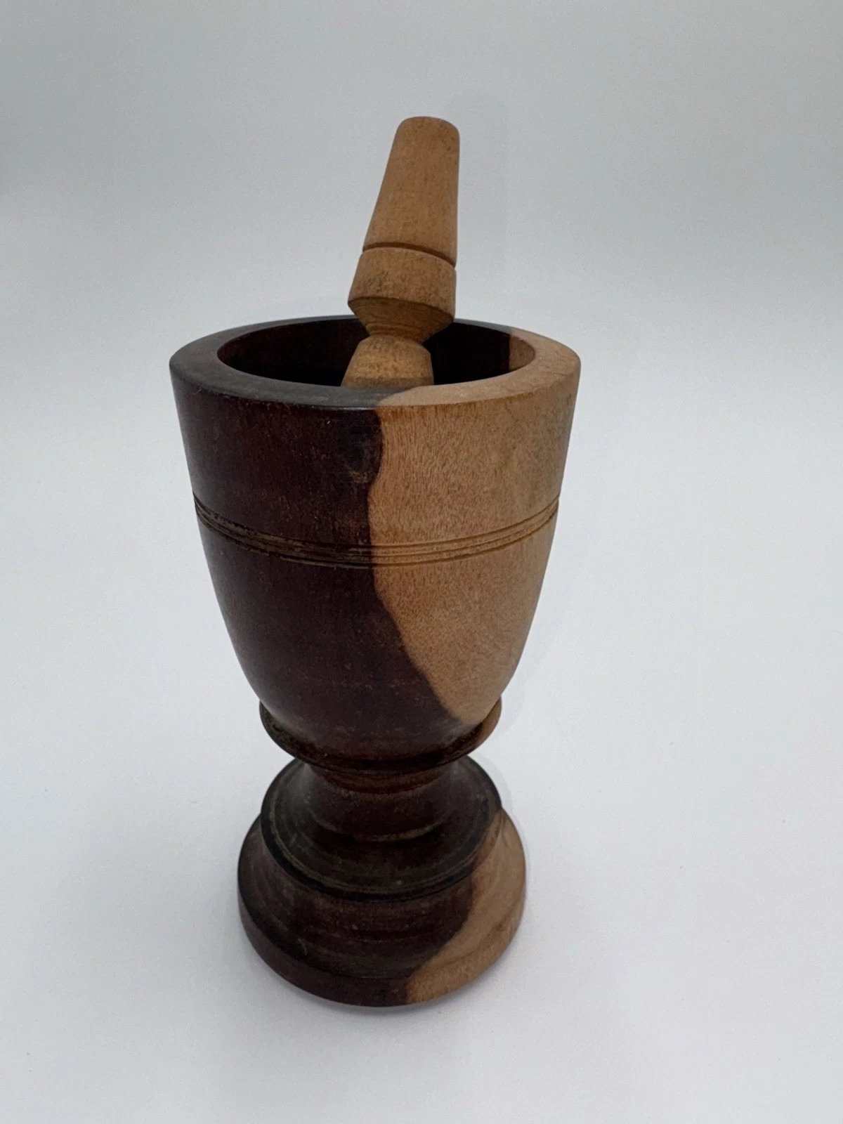 Vintage Wooden Mortar & Pestle Set For Kitchen Herbs & Spices primitive rustic