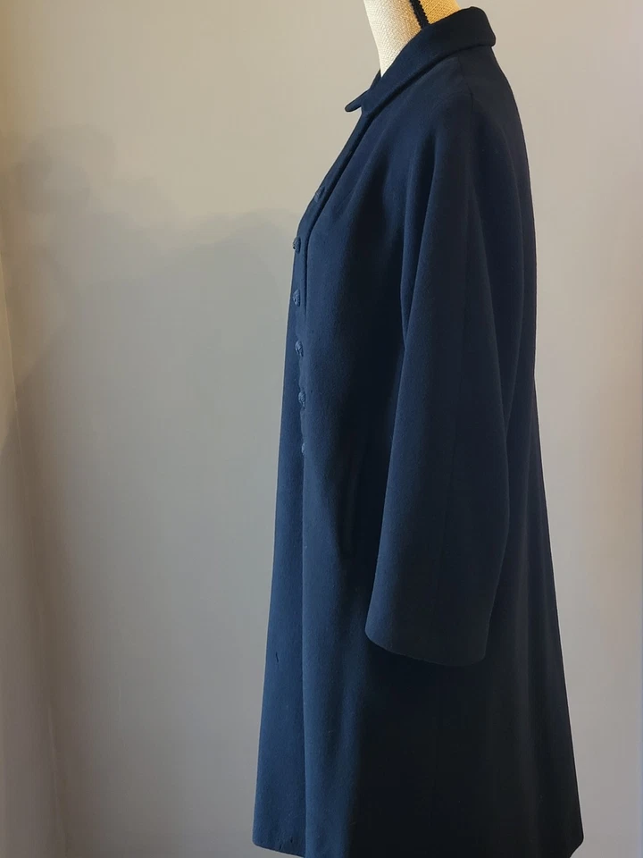 Elegante Abrigo Moda De Colección Años 50 Cachemira Y Visón Negro Talla Mediana 10 Foto 2 de 4