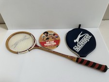 Vintage Slazenger Firepower Wooden Squash Racket  Rare Sharif Khan Sign  Cover
