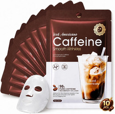 10 Masques Visage Collagene Cafeine Hydratant Anti Rides Fermete Pores Nuit