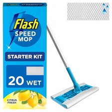 Flash Speedmop Wet Mop Floor Cleaner Starter Kit 1 Mop, 20 Wet Lemon Refills