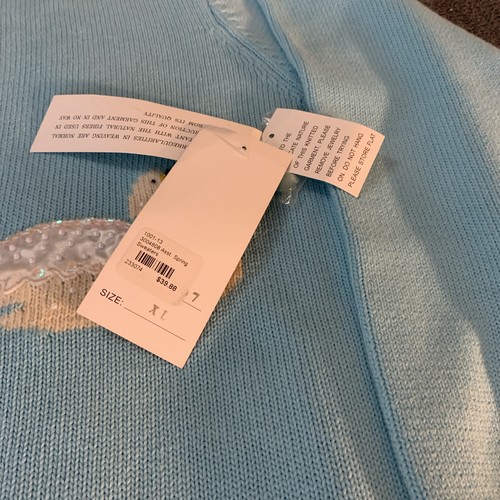 Terrazzo Ladies Embellished Swan Sweater Size XL NWT Easter Spring - Picture 3 of 10