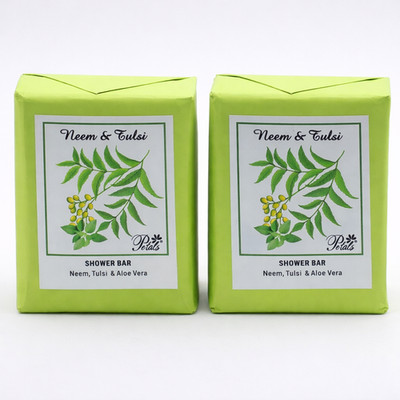 RSINC Shower Bar Fragrance Bathing Soap set Pack of 100g x 2 Neem & Tulsi