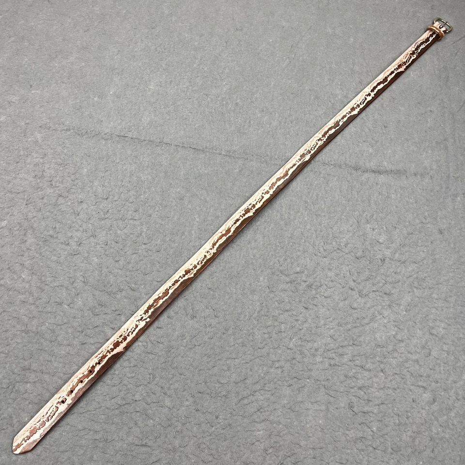 Пояс из синей ленты с беконом мужской 48 52 воловья кожа серебристая пряжка сделано в США - Изображение 4 из 4