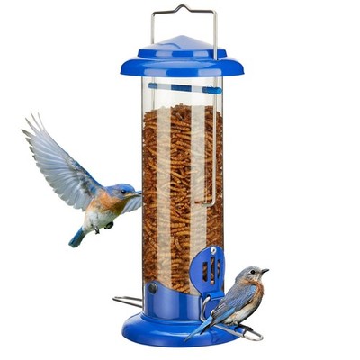 Kingsyard Upgraded Bluebird Feeder for Outdoors Hanging - Metal Mealworm Tube