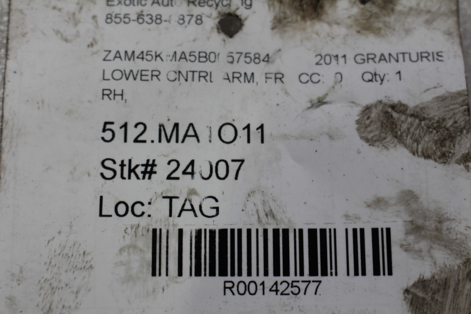 Maserati Granturismo, RH, Right, Front Lower Control Arm