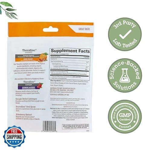 Pastillas de zinc orgánicas Quantum Health TheraZinc equinácea y miel inmune sup Foto 2 de 4