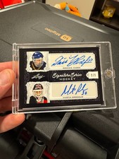 DOMINIK HASEK / MARTIN BRODEUR DUAL AUTO 1/1 – LEAF SIGNATURE SERIES – GOAT GOAL