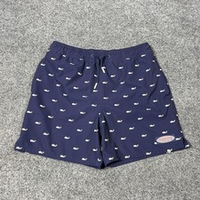 Vineyard Vines Shorts Boys Medium Navy Whale Print Swim Trunks Mesh Lined