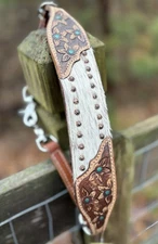 Genuine Leather With White Hair On Cowhide Overlay Western Wither Strap