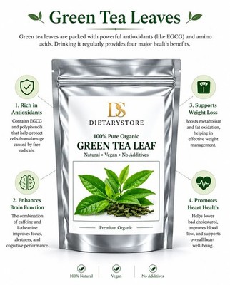 Premium Green Tea Leaves Natural Herbal Infusion Loose Tea Refreshing