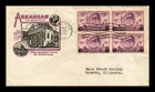 US COVER ARKANSAS CENTENNIAL FDC SCOTT 782 BLOCK OF 4 IOOR CACHET
