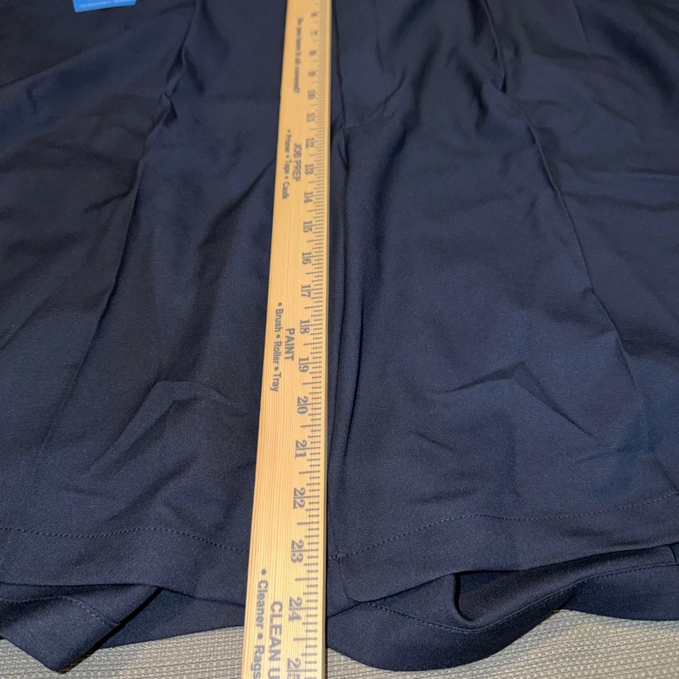 Haggar Mens Big Tall Cool 18 Pro Pleated Expandable Waist Shorts Navy 48W - Image 3 of 4