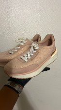 DKNY Men's Logo Low Top Lace-Up Athletic Sneakers Pink/White Activewear