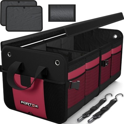 FORTEM Trunk Organizer For SUV Car and Storage, Standard (50L), Red 